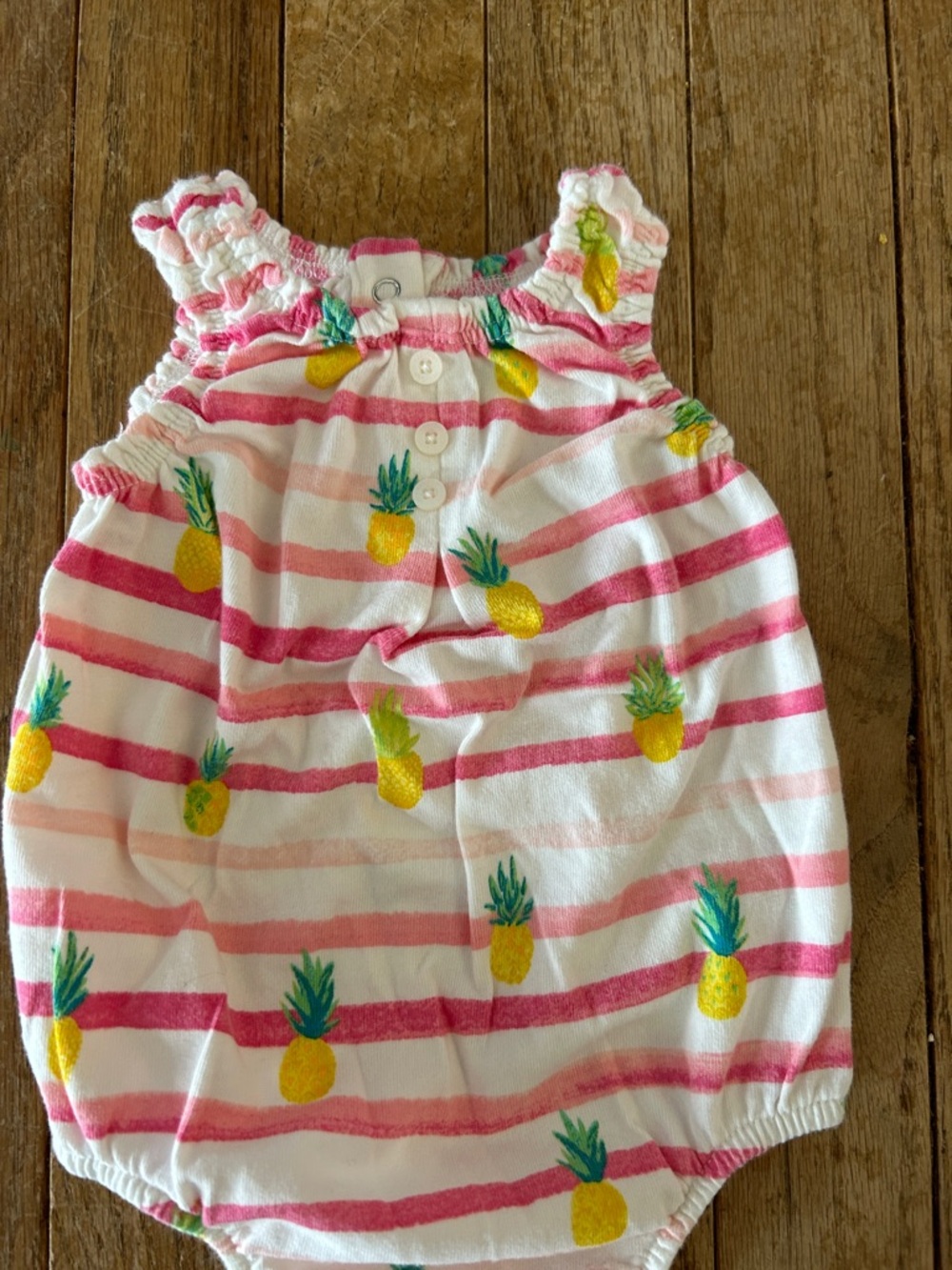 GAP Pink Striped Pineapple Baby Romper